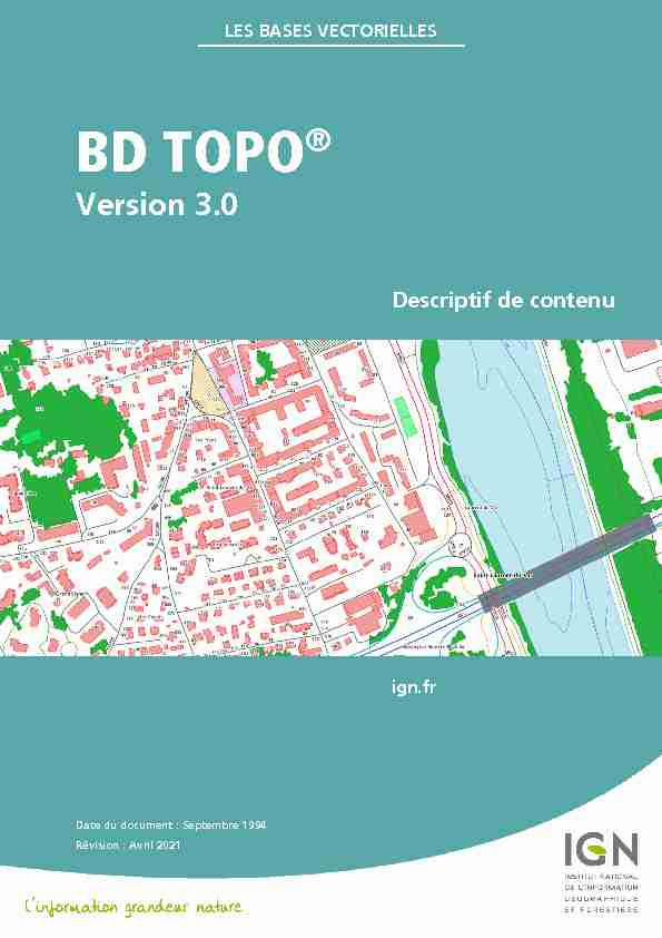 BD TOPO® Version 3.0 - Descriptif de contenu