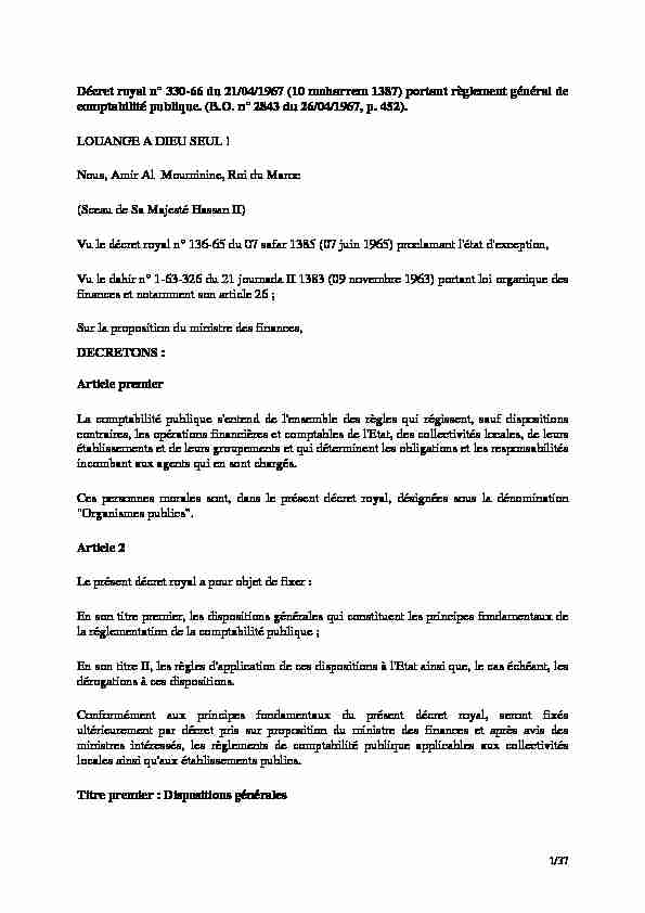 [PDF] Décret royal n° 330-66 du 21/04/1967 - eRegulations Rabat