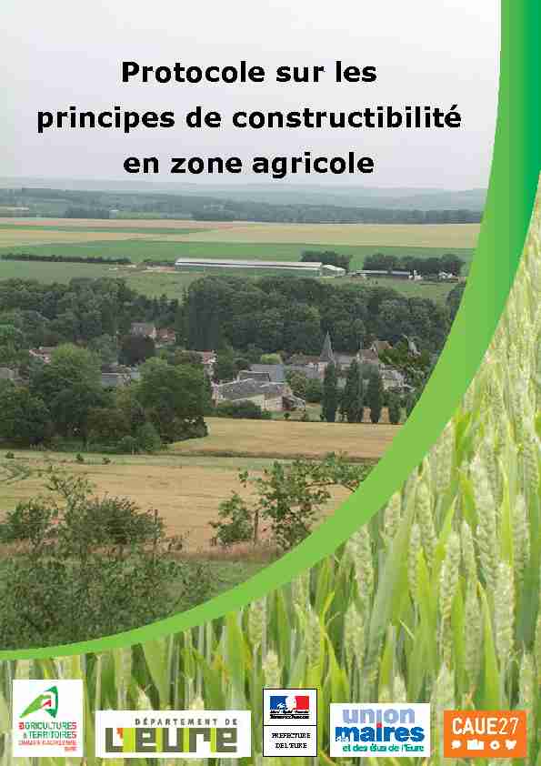 Protocole sur les principes de constructibilité en zone agricole