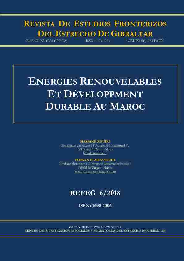 [PDF] ENERGIES RENOUVELABLES ET DÉVELOPPMENT  - Dialnet