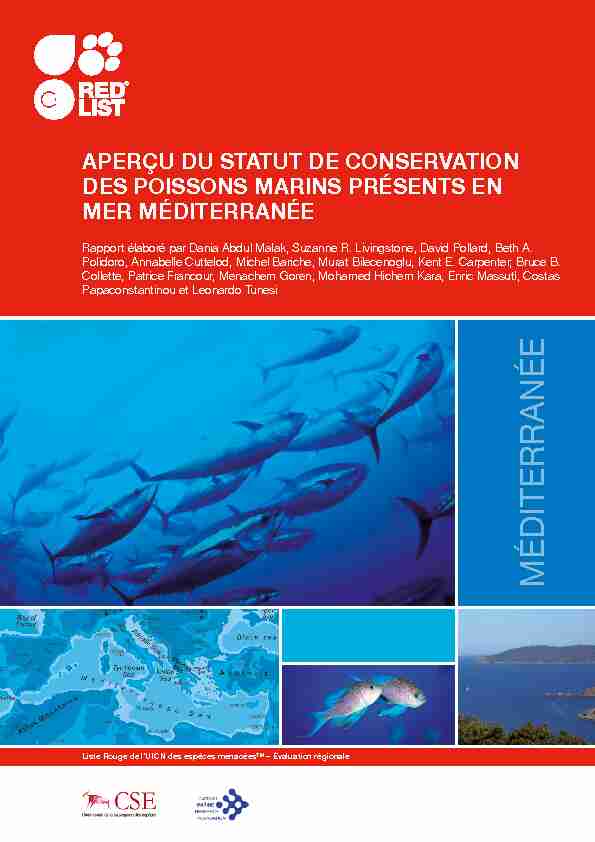 aperçu du statut de conservation des poissons marins présents en