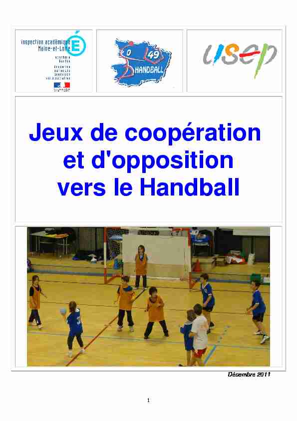 Jeux de coopération et dopposition vers le Handball