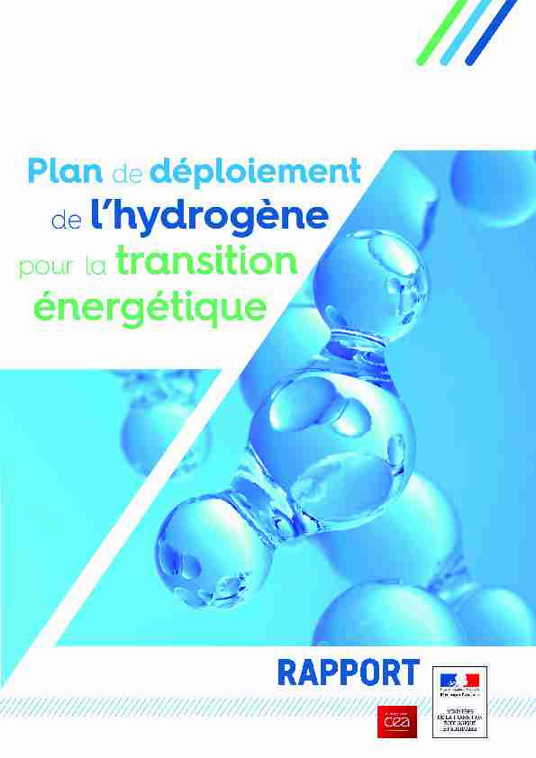 Plan de déploiement de lhydrogène pour la transition énergétique