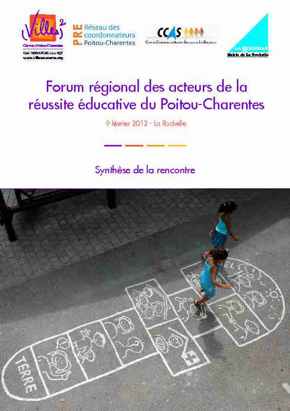 Forum régional des acteurs de la réussite éducative du Poitou