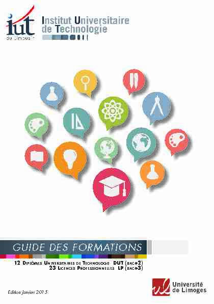 [PDF] GUIDE DES FORMATIONS - IUT du Limousin - Université de Limoges