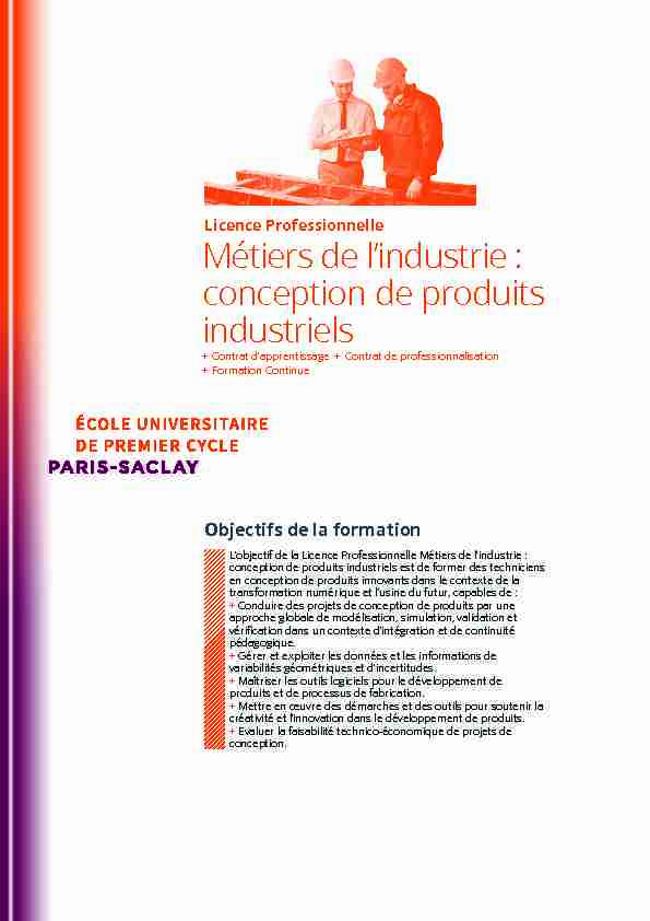 Métiers de lindustrie : conception de produits industriels