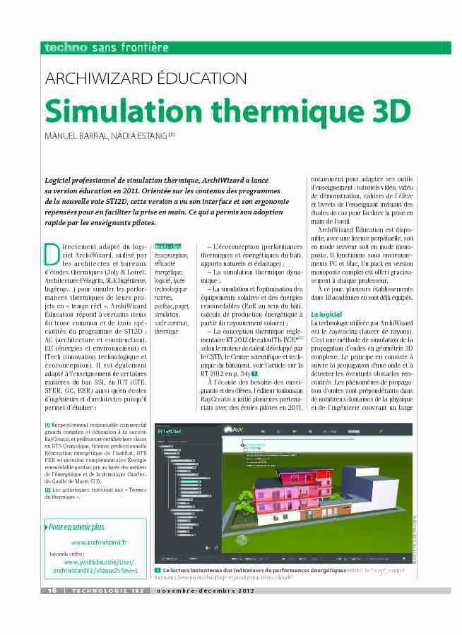 ArchiWizard Éducation - Simulation thermique 3D