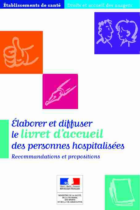 [PDF] le livret daccueil - Ministère des Solidarités et de la Santé