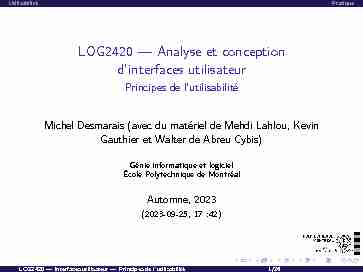 LOG2420 — Analyse et conception dinterfaces utilisateur