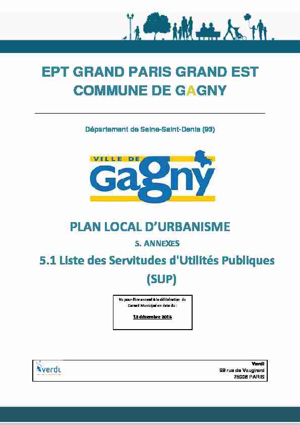 EPT GRAND PARIS GRAND EST COMMUNE DE GAGNY PLAN
