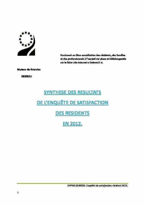 [PDF] SYNTHESE DES RESULTATS DE LENQUÊTE DE SATISFACTION