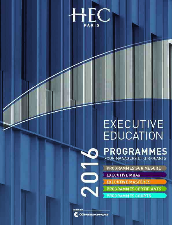 [PDF] EXECUTIVE EDUCATION - France Alumni