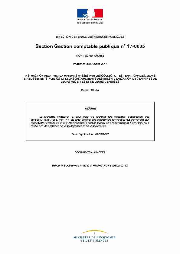 Section Gestion comptable publique n° 17-0005