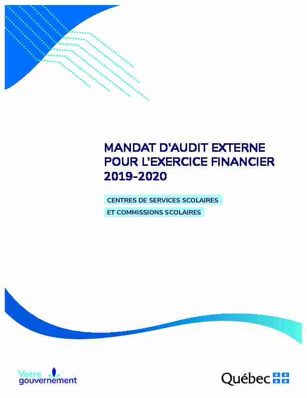 mandat daudit externe pour lexercice financier 2019-2020