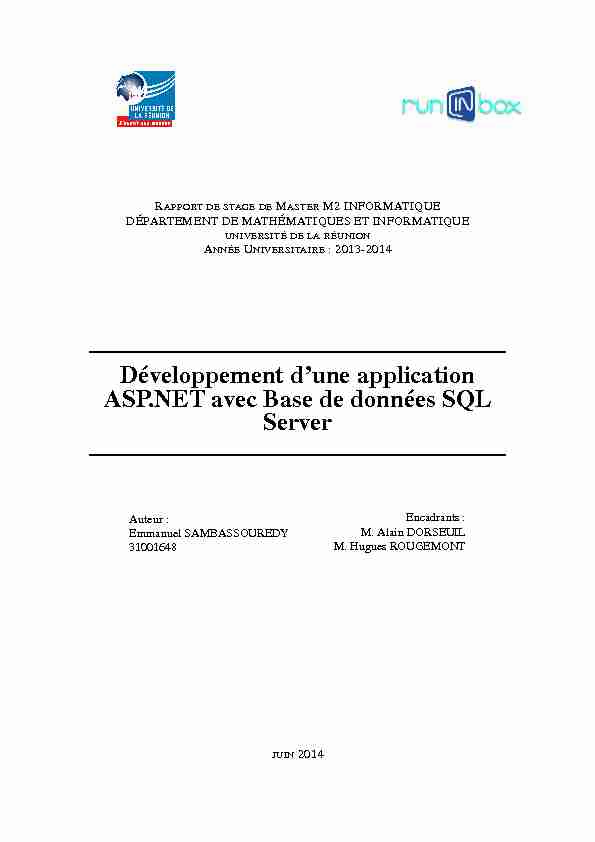 Développement dune application ASP.NET avec Base de données