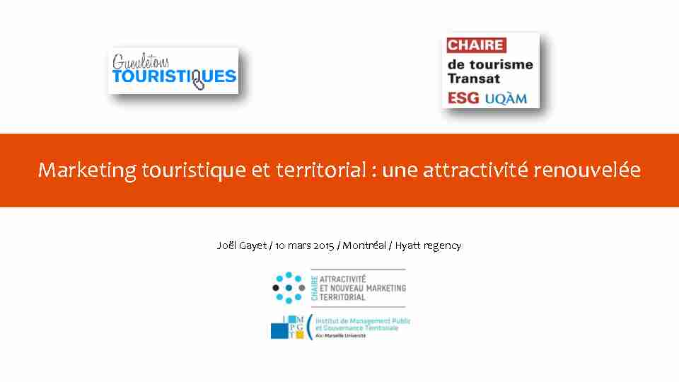 [PDF] Marketing stratégique Marketing opérationnel - Chaire de tourisme