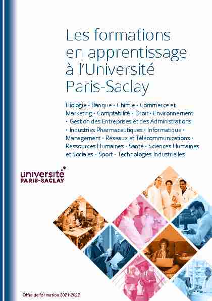Les formations en apprentissage à lUniversité Paris-Saclay