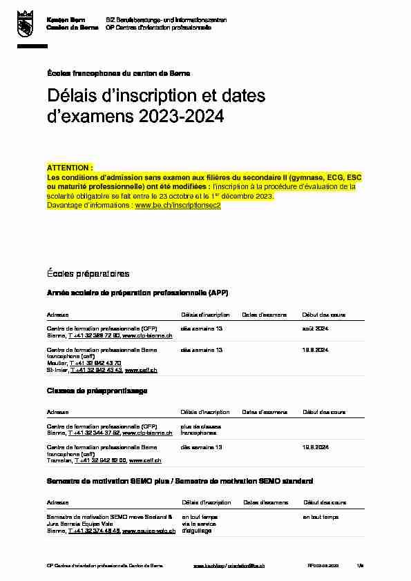 Délais dinscription et dates dexamens 2021-2022