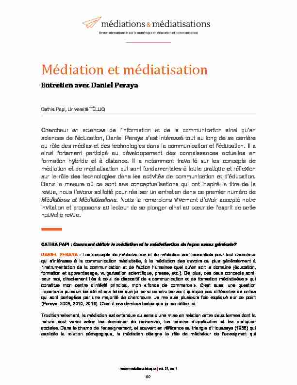 Médiation et médiatisation