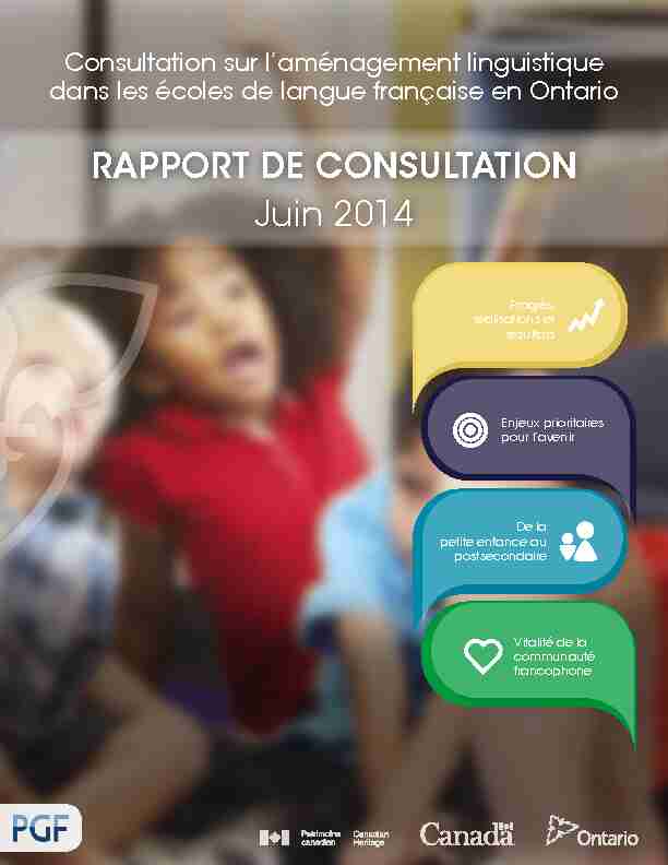 [PDF] RAPPORT DE CONSULTATION - Le Centre franco-ontarien de