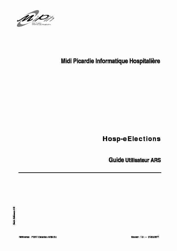 Midi Picardie Informatique Hospitalière Hosp-eElections Guide