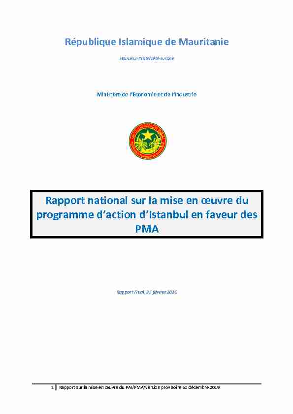 [PDF] Rapport national sur la mise en œuvre du programme daction d