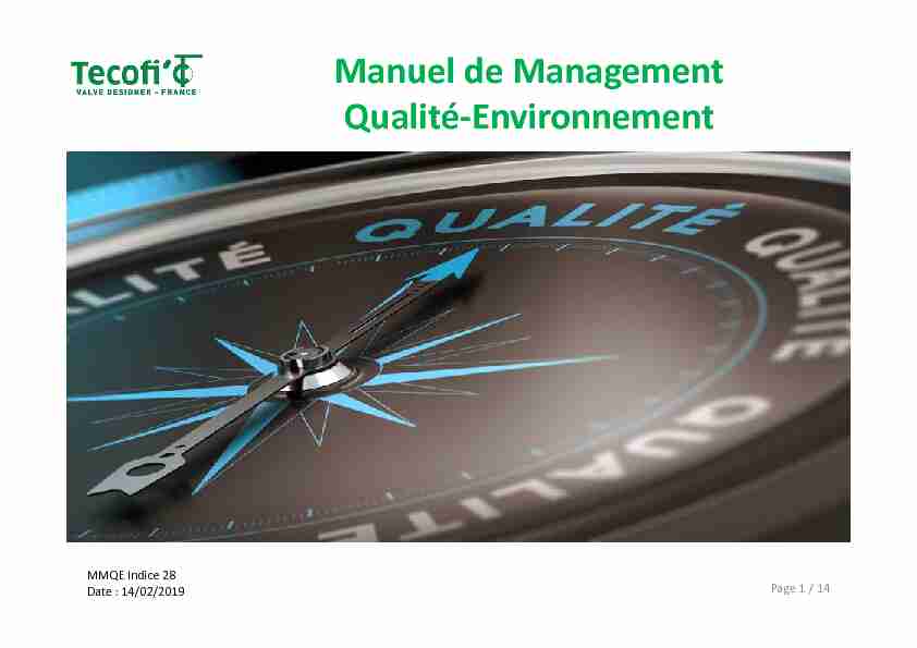 Manuel de Management Qualité‐Environnement