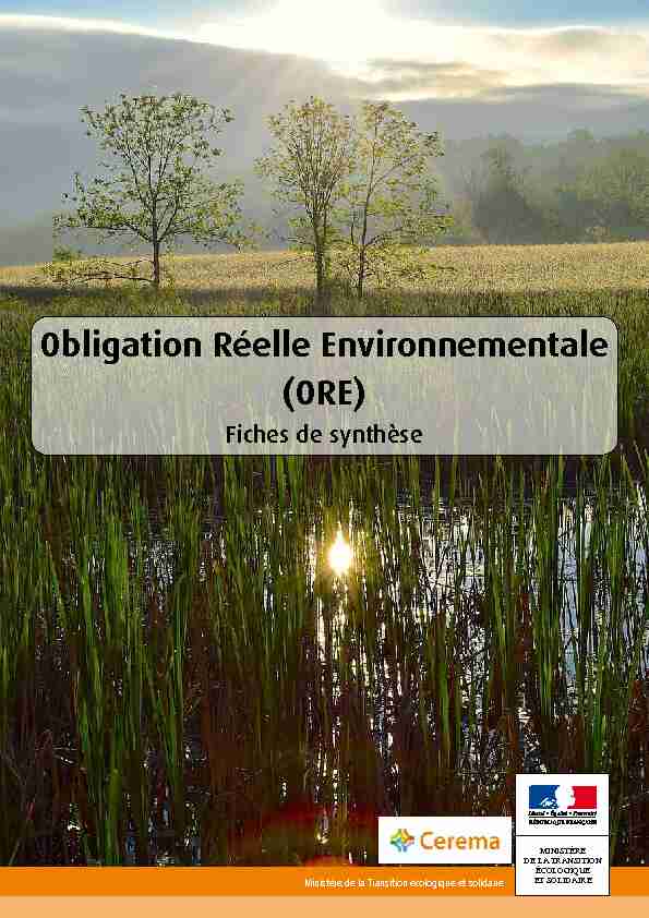 Obligation Réelle Environnementale (ORE)