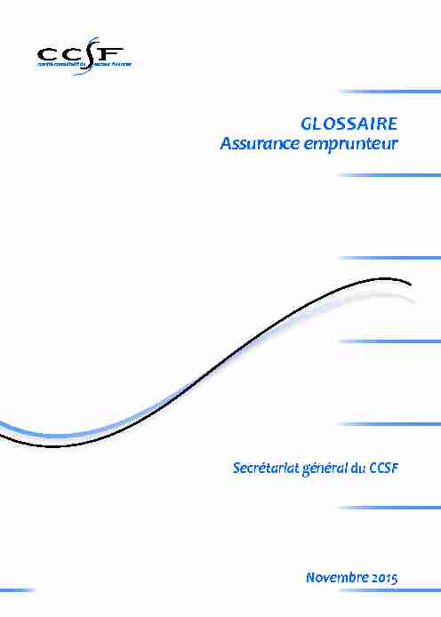 Glossaire Assurance emprunteur - novembre 2015