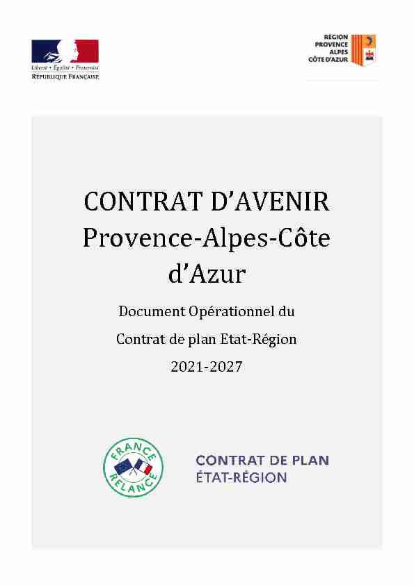 CONTRAT DAVENIR Provence-Alpes-Côte dAzur
