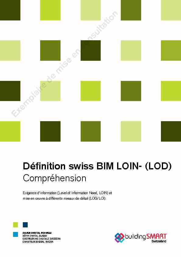Définition swiss BIM LOIN- (LOD) Compréhension