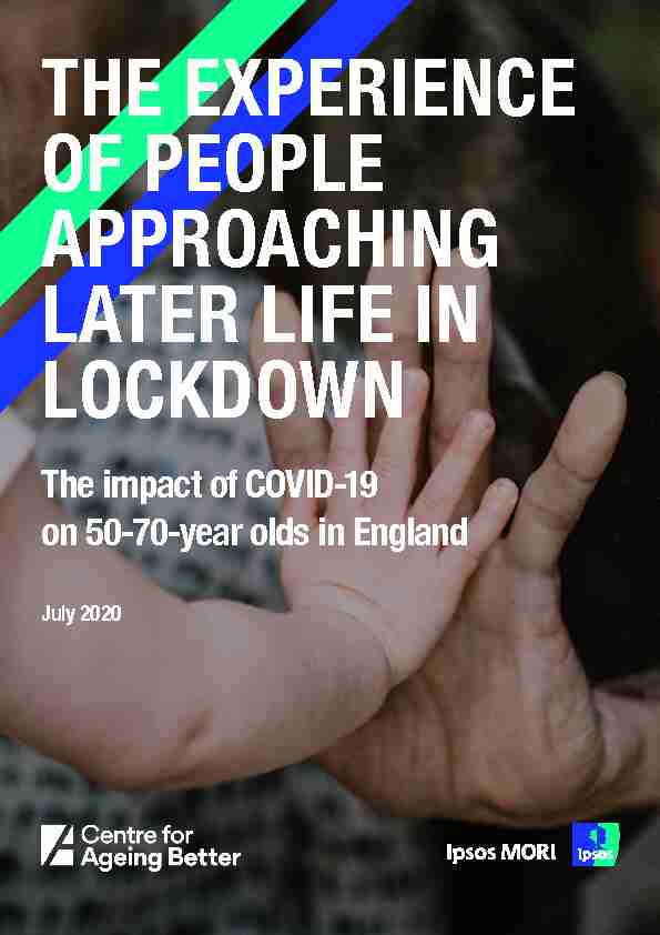 The impact of COVID-19 on 50-70-year olds in England