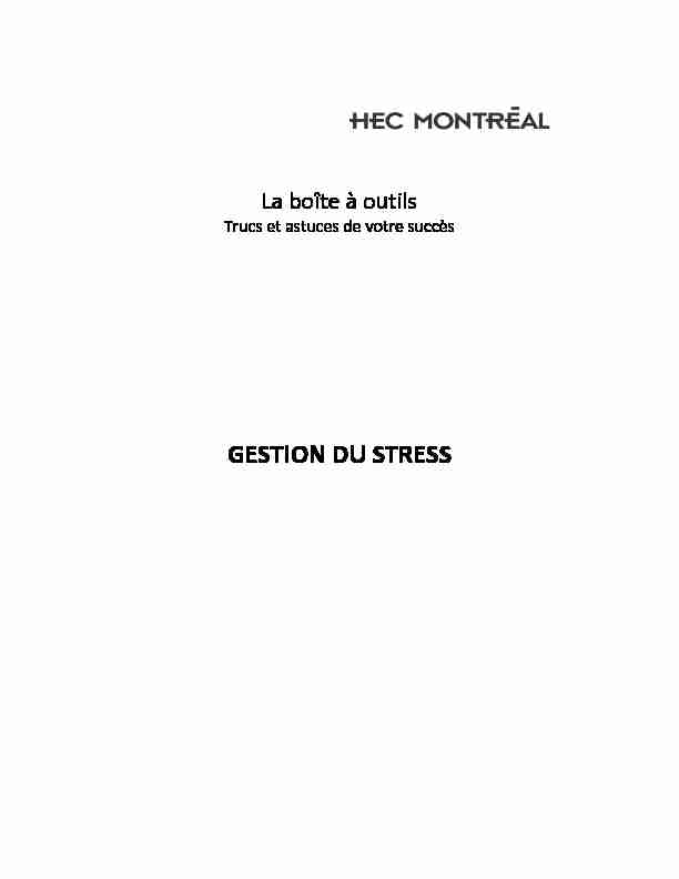 [PDF] GESTION DU STRESS
