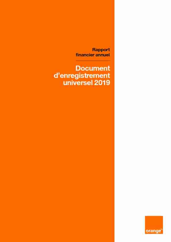 [PDF] Document denregistrement universel 2019 - Orange Com
