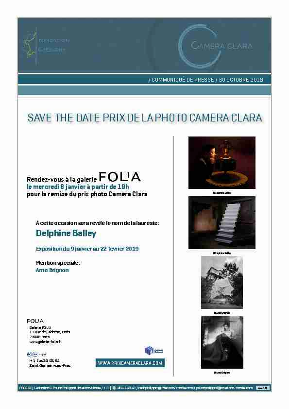 [PDF] SAVE THE DATE PRIX DE LA PHOTO CAMERA CLARA