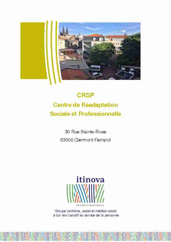 CRSP - Centre de Réadaptation Sociale et Professionnelle