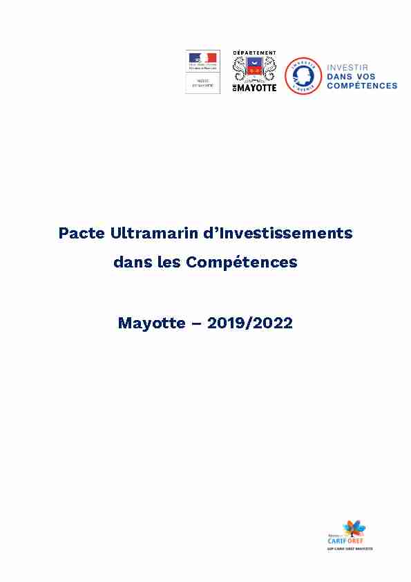 Pacte Ultramarin dInvestissements dans les Compétences Mayotte