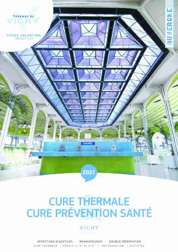 BROCHURE CURES THERMALES 2021 VICHY VF1.indd