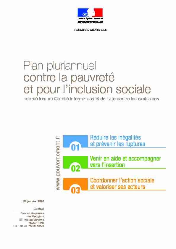 [PDF] Plan pluriannuel contre la pauvreté et pour linclusion sociale