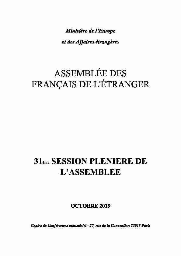 [PDF] ASSEMBLÉE DES FRANÇAIS DE LÉTRANGER