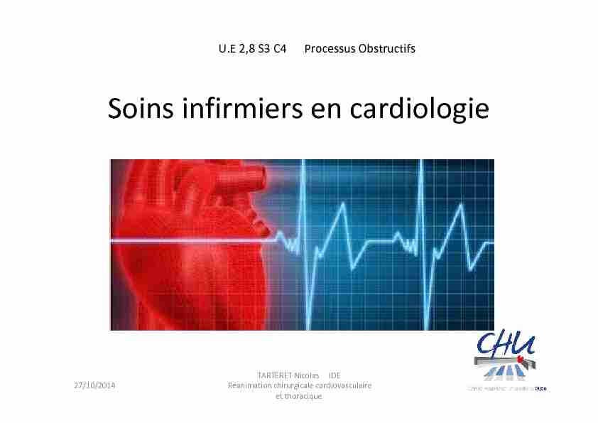 [PDF] Soins infirmiers en cardiologie - IFSI DIJON