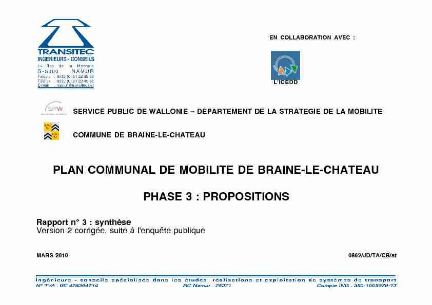 plan communal de mobilite de braine-le-chateau phase 3