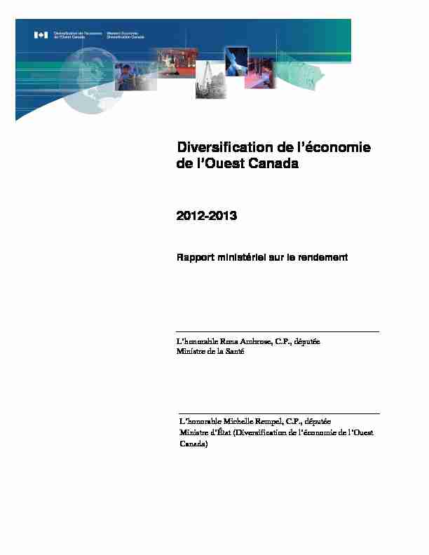 [PDF] Diversification de léconomie de lOuest Canada 2012-2013