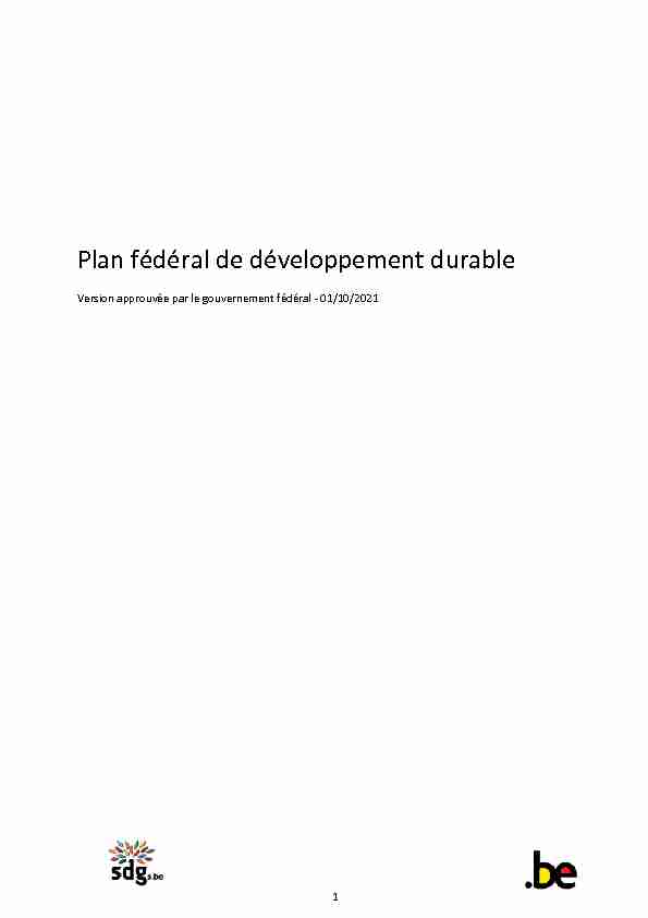 Plan fédéral de développement durable