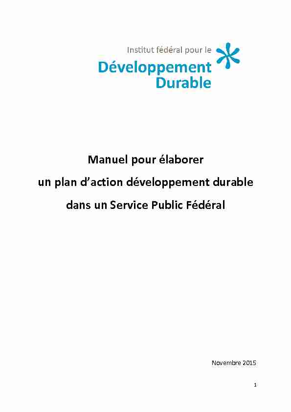 [PDF] Manuel pour élaborer un plan daction développement durable dans