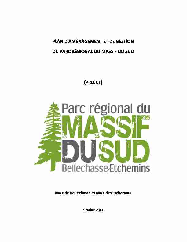 plan daménagement et de gestion du parc régional du massif du
