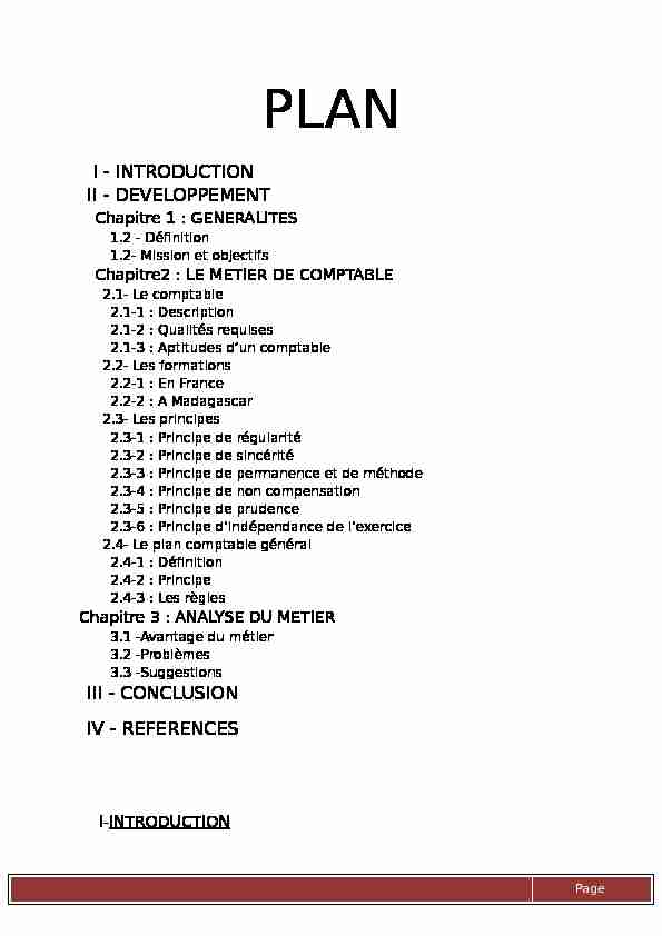 [PDF] I - INTRODUCTION II - DEVELOPPEMENT III - REFERENCES