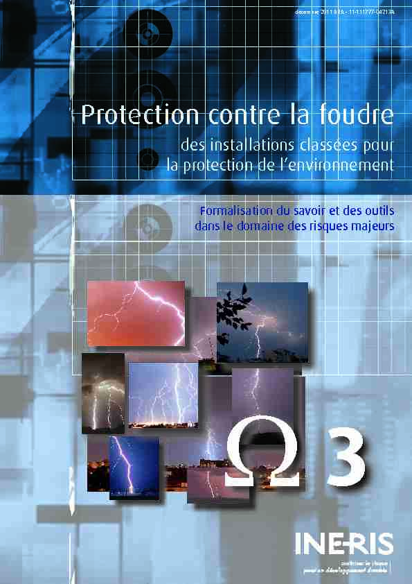 Rapport Omega3 - Protection contre la foudre des ICPE - INERIS