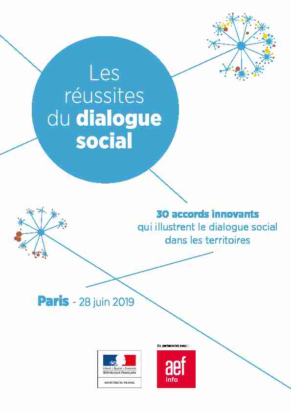 30 accords innovants qui illustrent le dialogue social dans les
