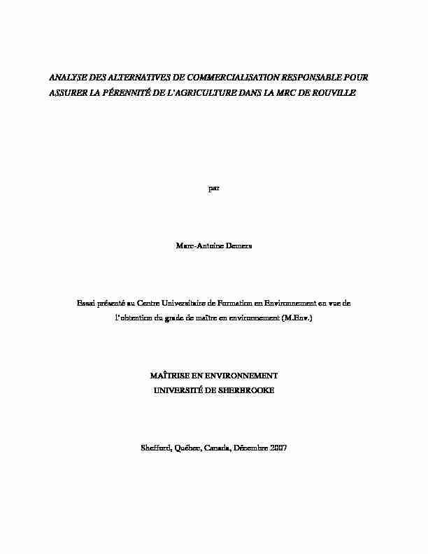 [PDF] ANALYSE DES ALTERNATIVES DE  - CORE